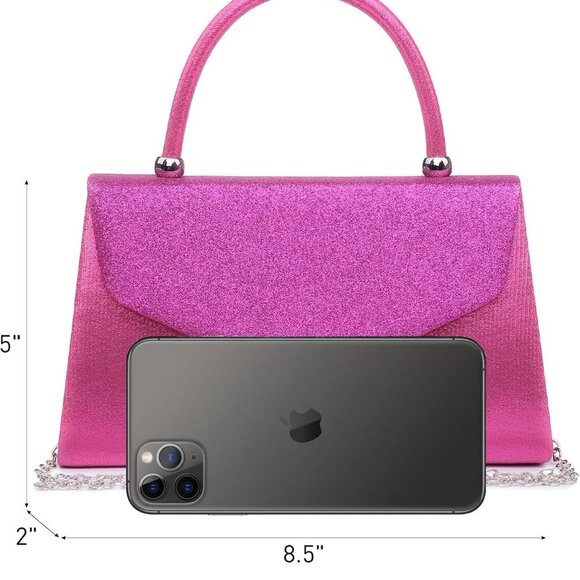Women's Evening Bag Party Clutches Wedding Purses Cocktail Prom Handbags with Fr - Picture 4 of 5